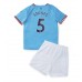 Cheap Manchester City John Stones #5 Home Football Kit Children 2022-23 Short Sleeve (+ pants)